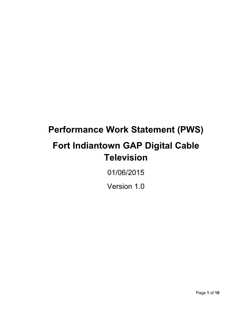 Performance Work Statement (PWS) s1