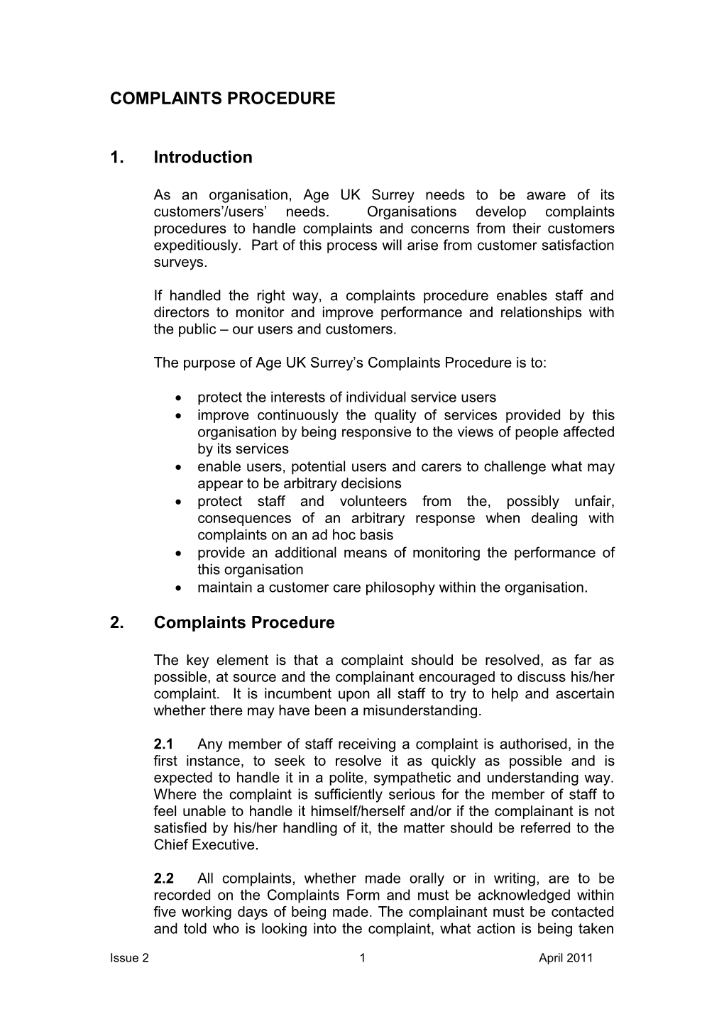 Complaints Procedure s1