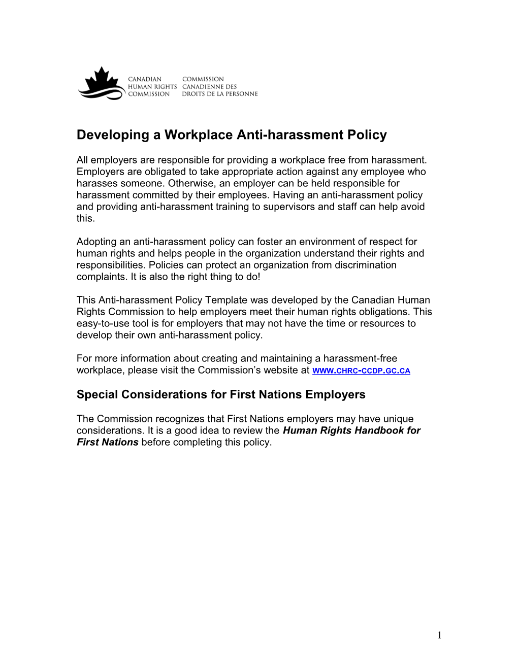 Model Employer Policy Guide