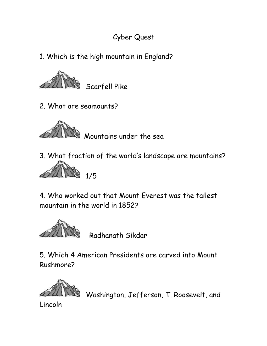 1. Which Is the High Mountain in England?