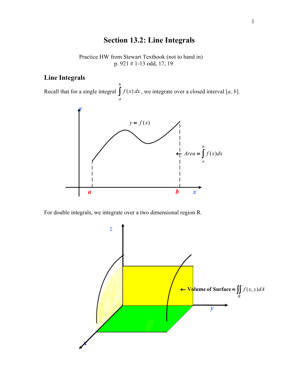 Section 13.2: Line Integrals