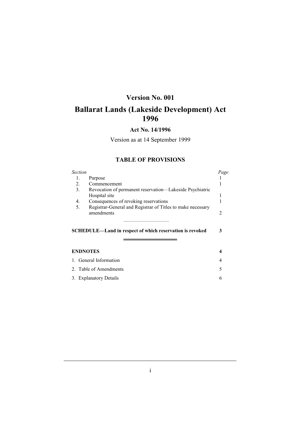 Ballarat Lands (Lakeside Development) Act 1996