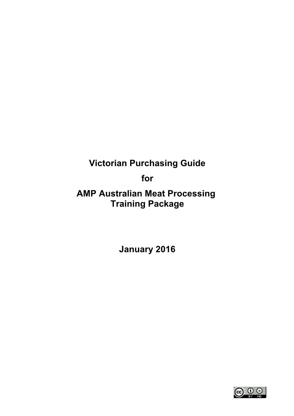 Victorian Purchasing Guide for AMP Australian Meat Processing