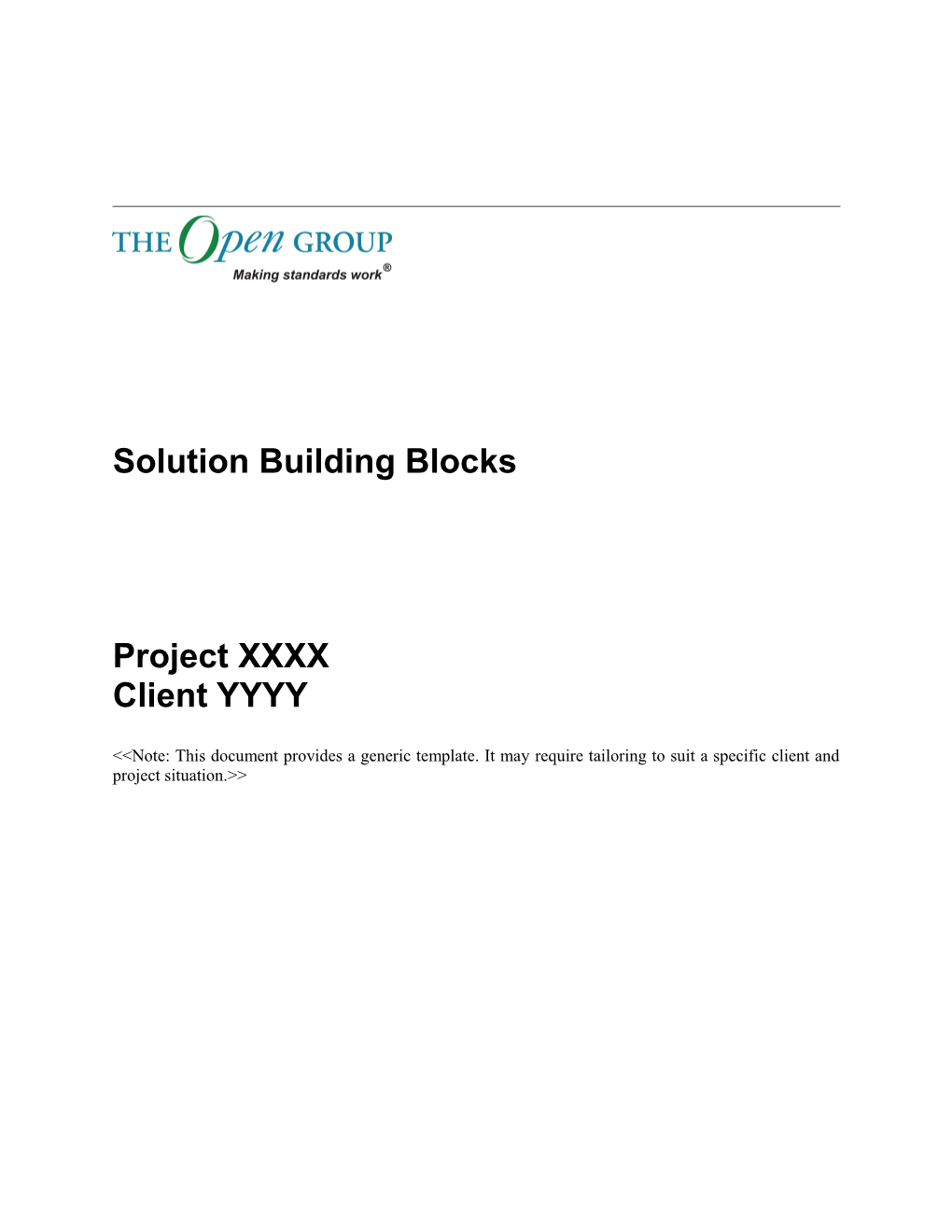 Template - Solution Building Blocks