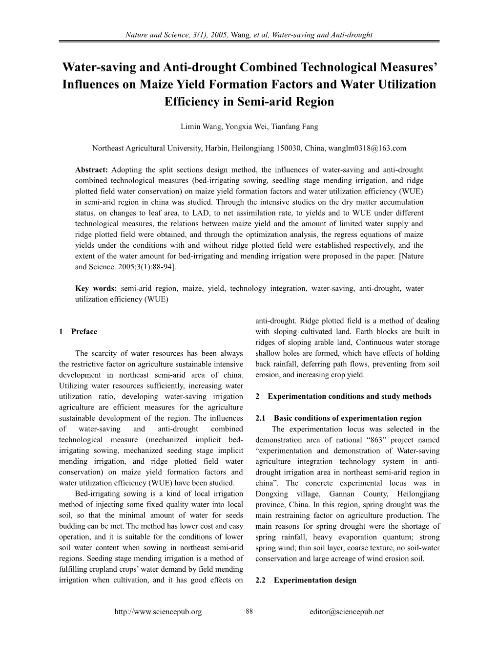 Water-Saving and Anti-Drought Combined Technological Measures Influences on Maize Yield