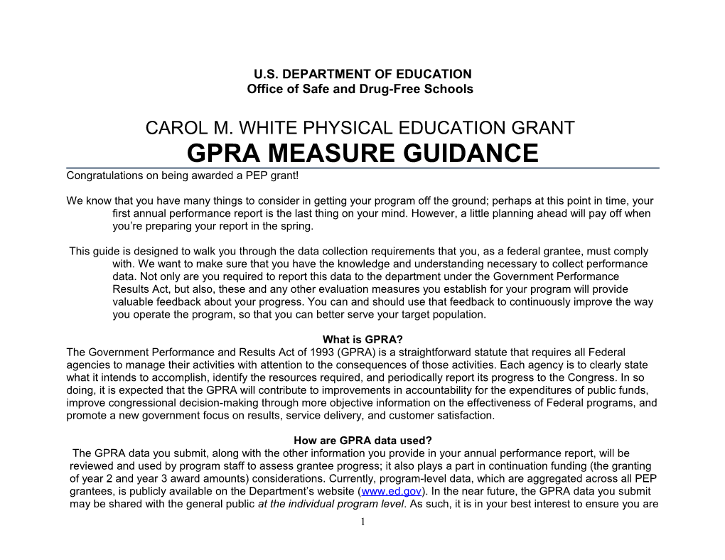 Physical Education Grant GPRA Measure Guidance (MS WORD)
