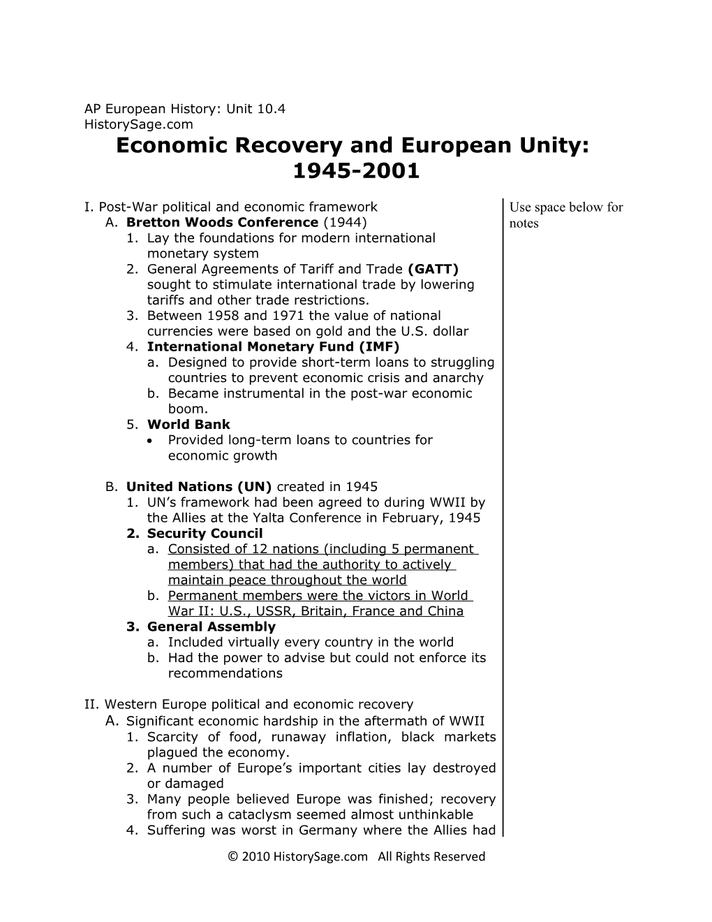 Historysage.Com AP Euro Lecture Notes Page 18 s1