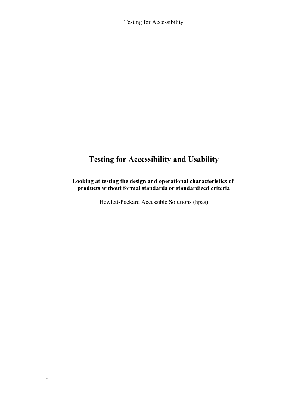 Testing for Accessibility