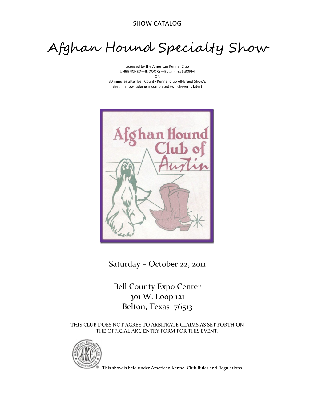 Afghan Hound Specialty Show