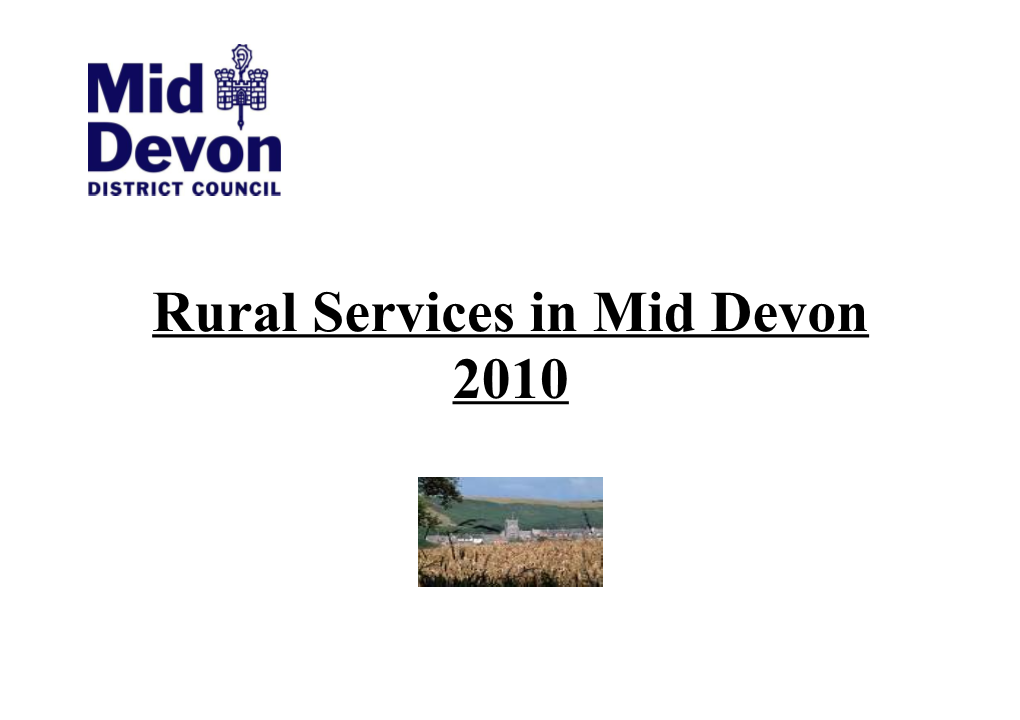 Rural Services in Mid Devon 2010