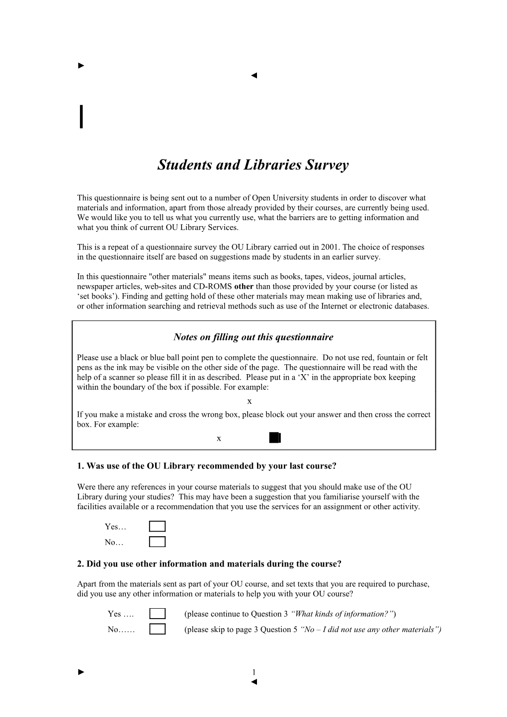 Students and Libraries Survey