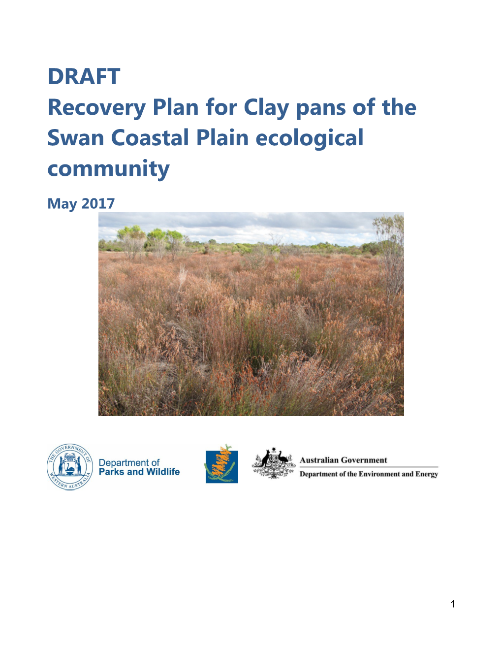Draft Recovery Plan for Clay Pans of the Swan Coastal Plain Ecological Community