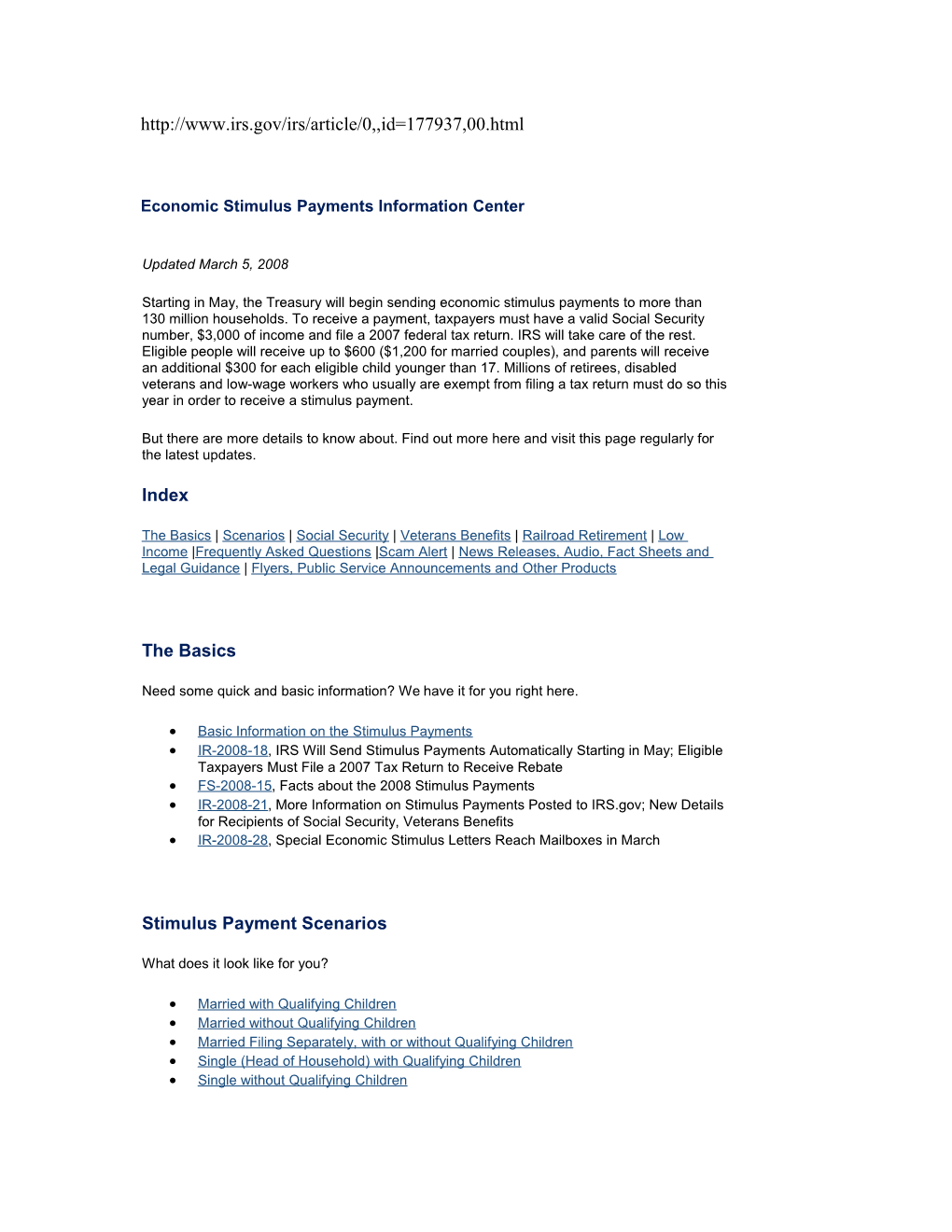 Economic Stimulus Payments Information Center