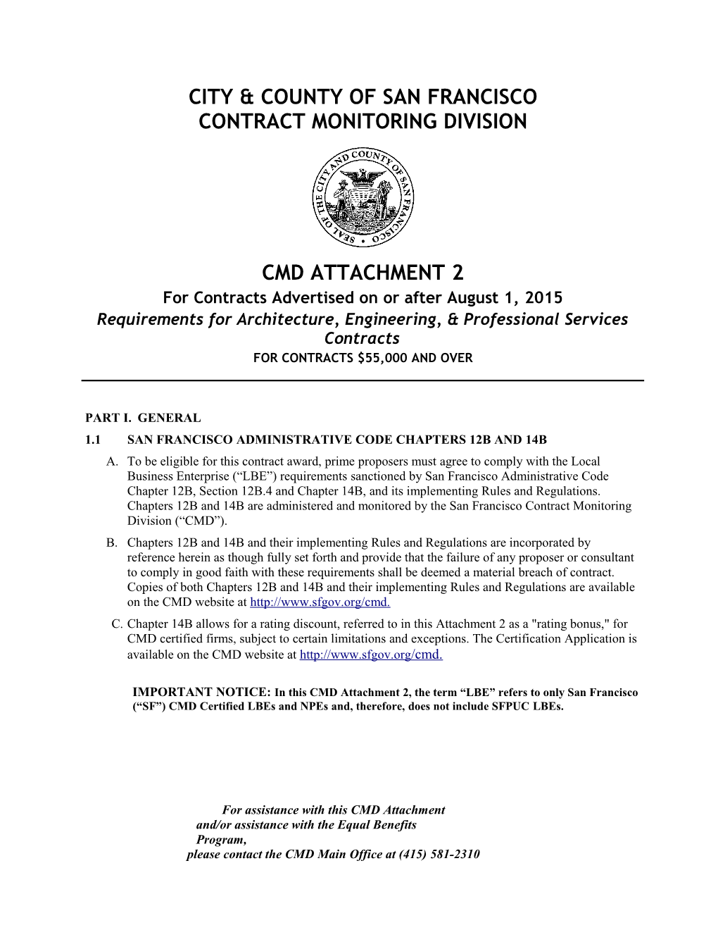 City & County of Sanfrancisco Contract Monitoringdivision