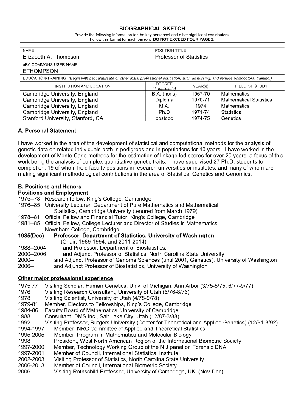 PHS 398 (Rev. 9/04), Biographical Sketch Format Page s21