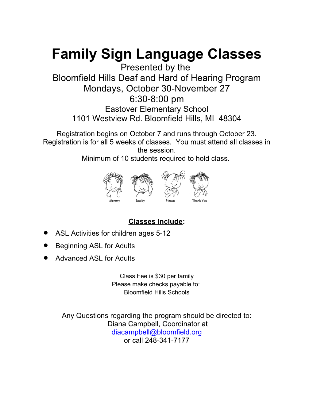 Family Sign Language Classes