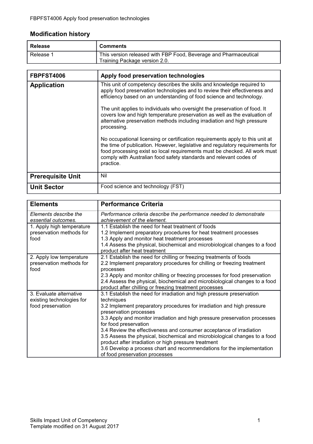 Skills Impact Unit of Competency Template s29