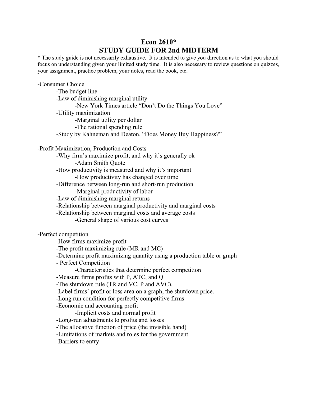 STUDY GUIDE for 2Nd MIDTERM