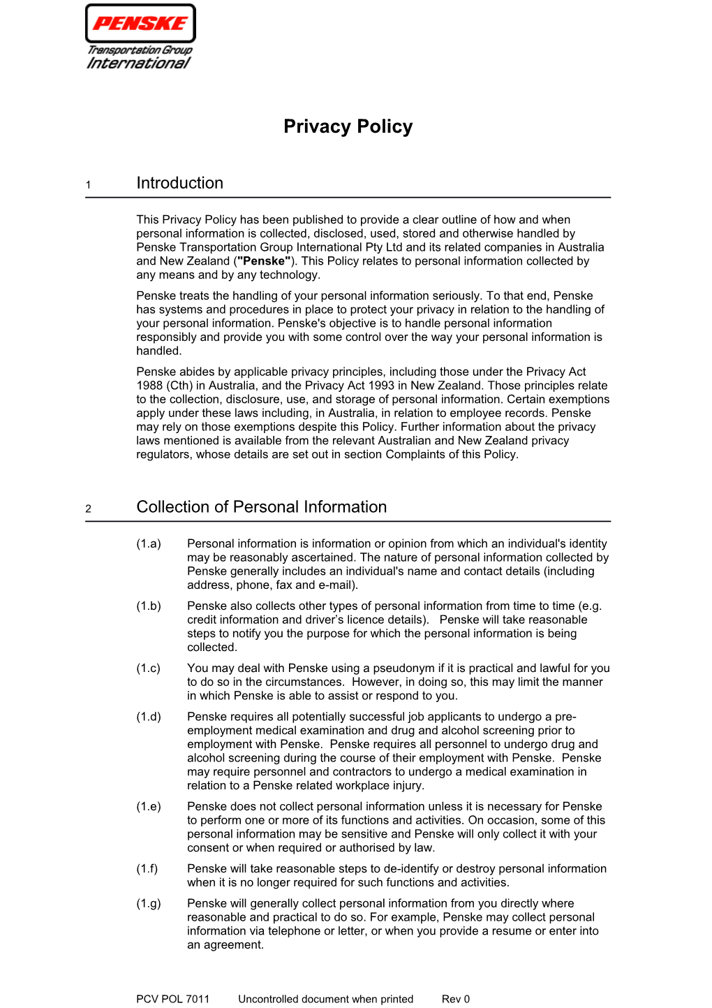 Transpacific Privacy Policy