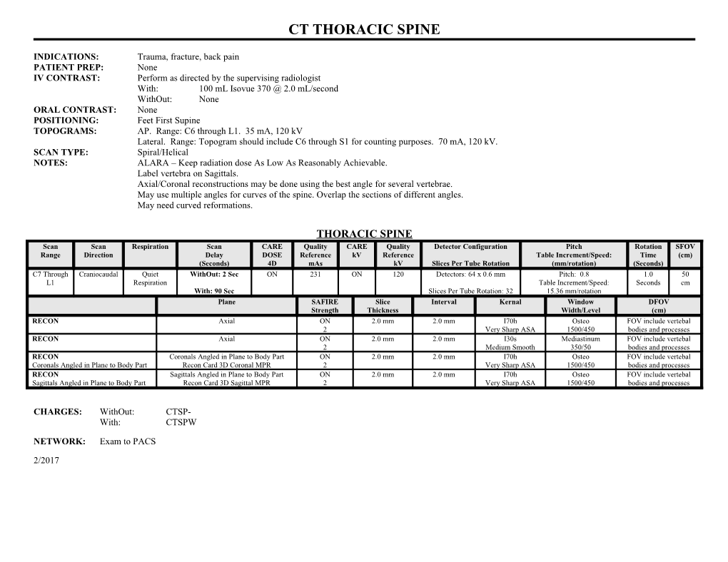 Ct Thoracic Spine