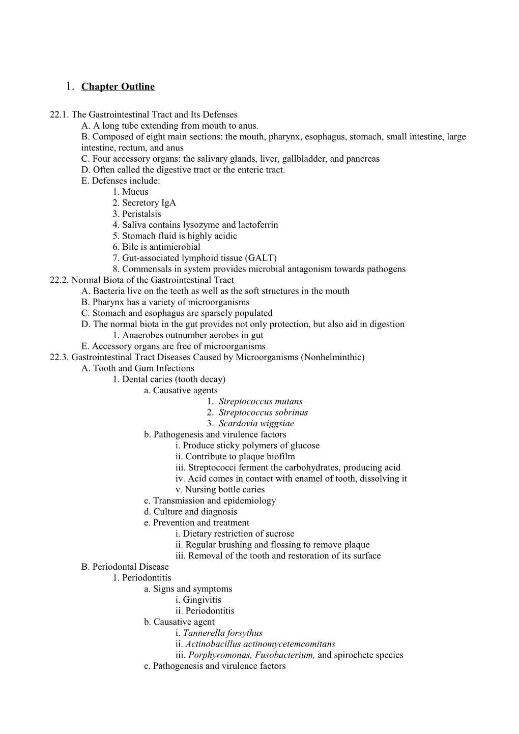 22.1. the Gastrointestinal Tract and Its Defenses