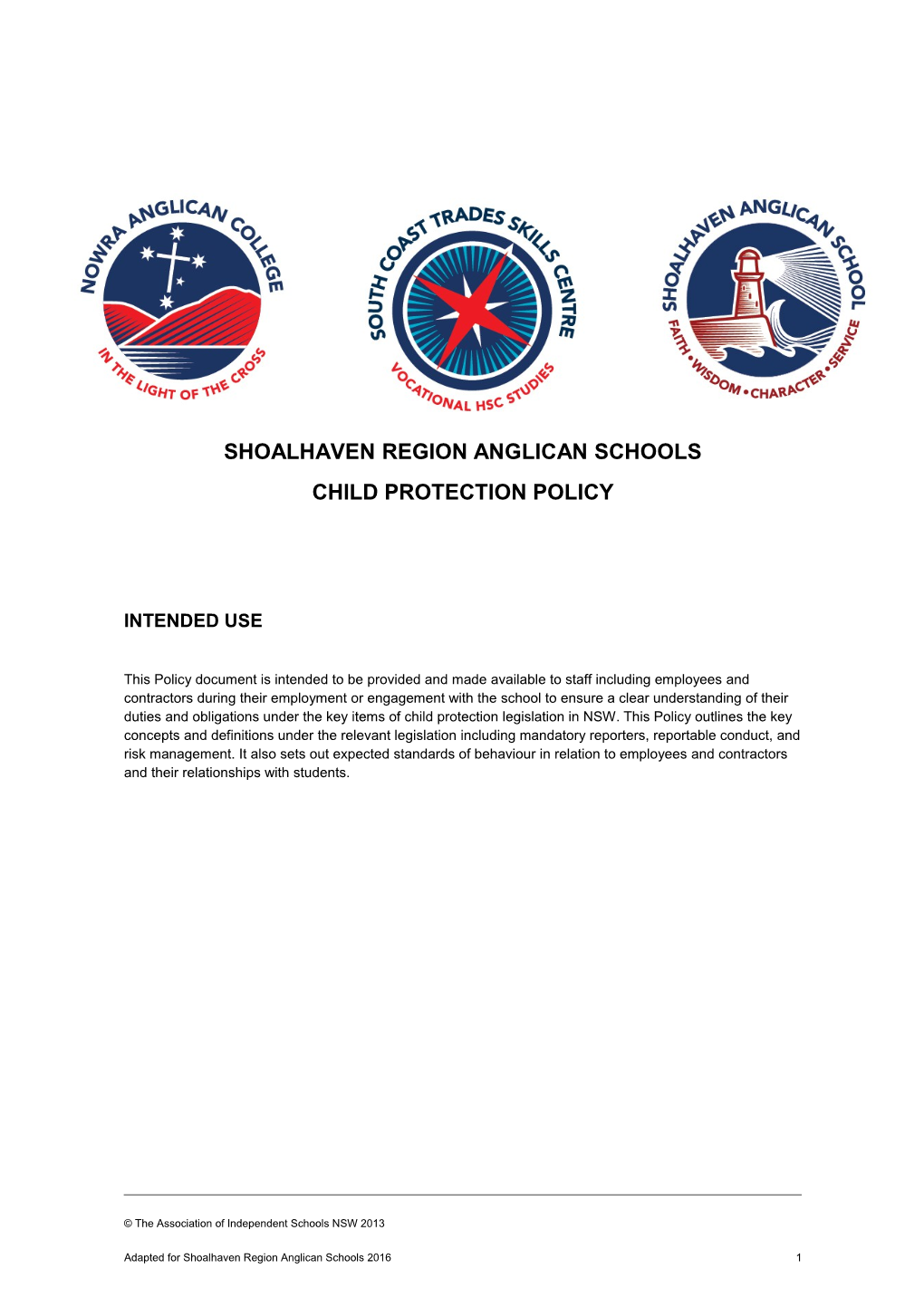 Child Protection Policy 2013