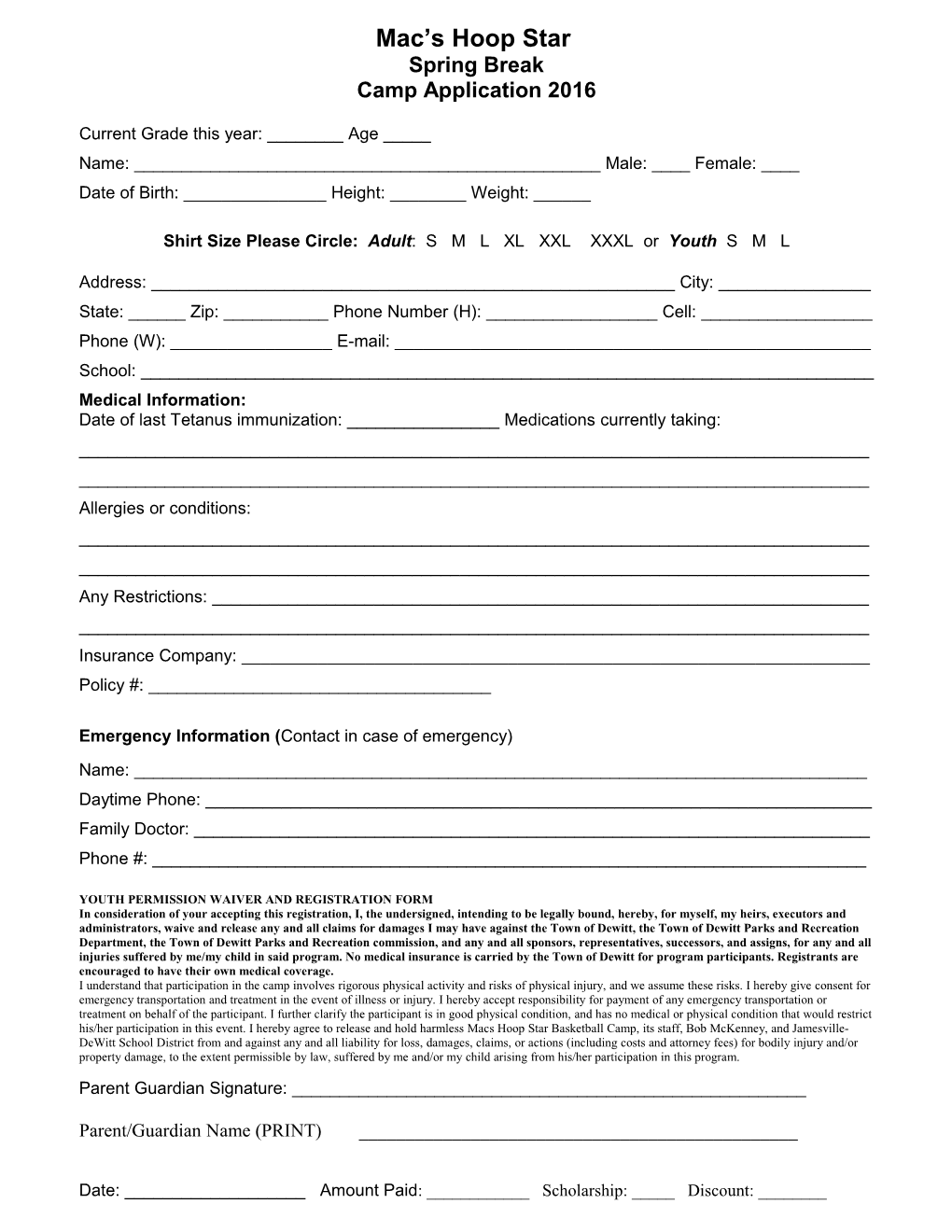 Mac S Hoopstar 2006 Camp Application