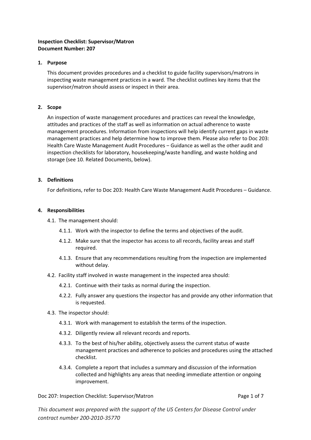 Laboratory Waste Management Audit Procedures