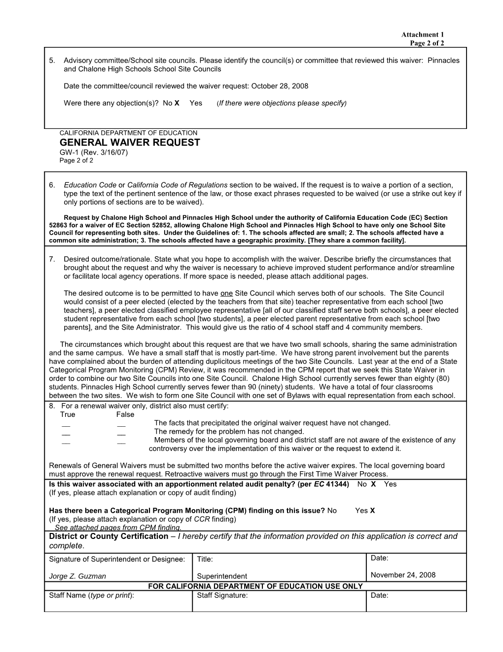 July 2009 Waiver Item W53 Attachment 1 - Meeting Agendas (CA State Board of Education)
