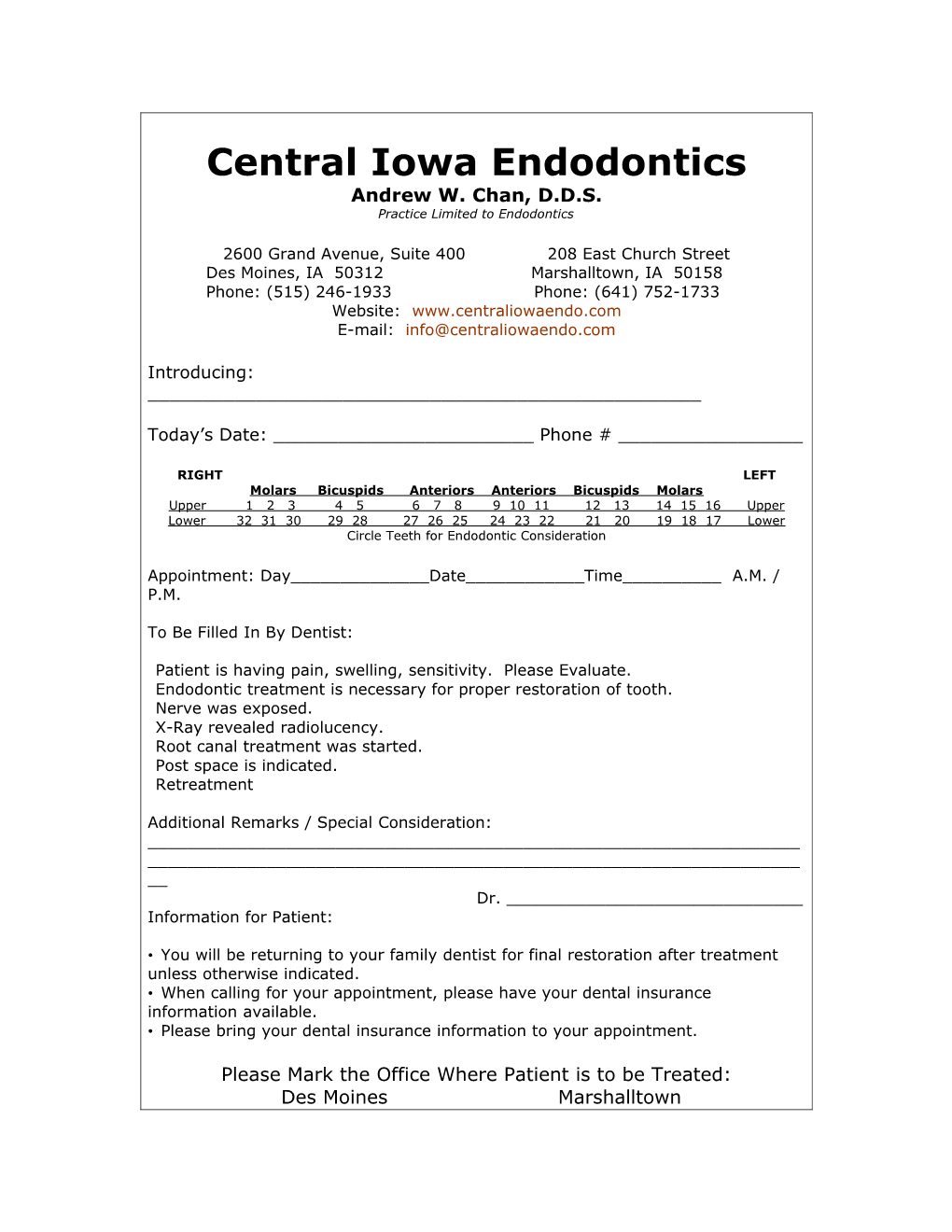 Central Iowa Endodontics