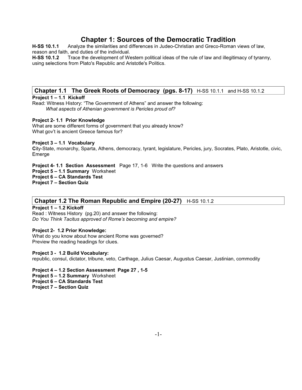 Chapter 1: Sources of the Democratic Tradition