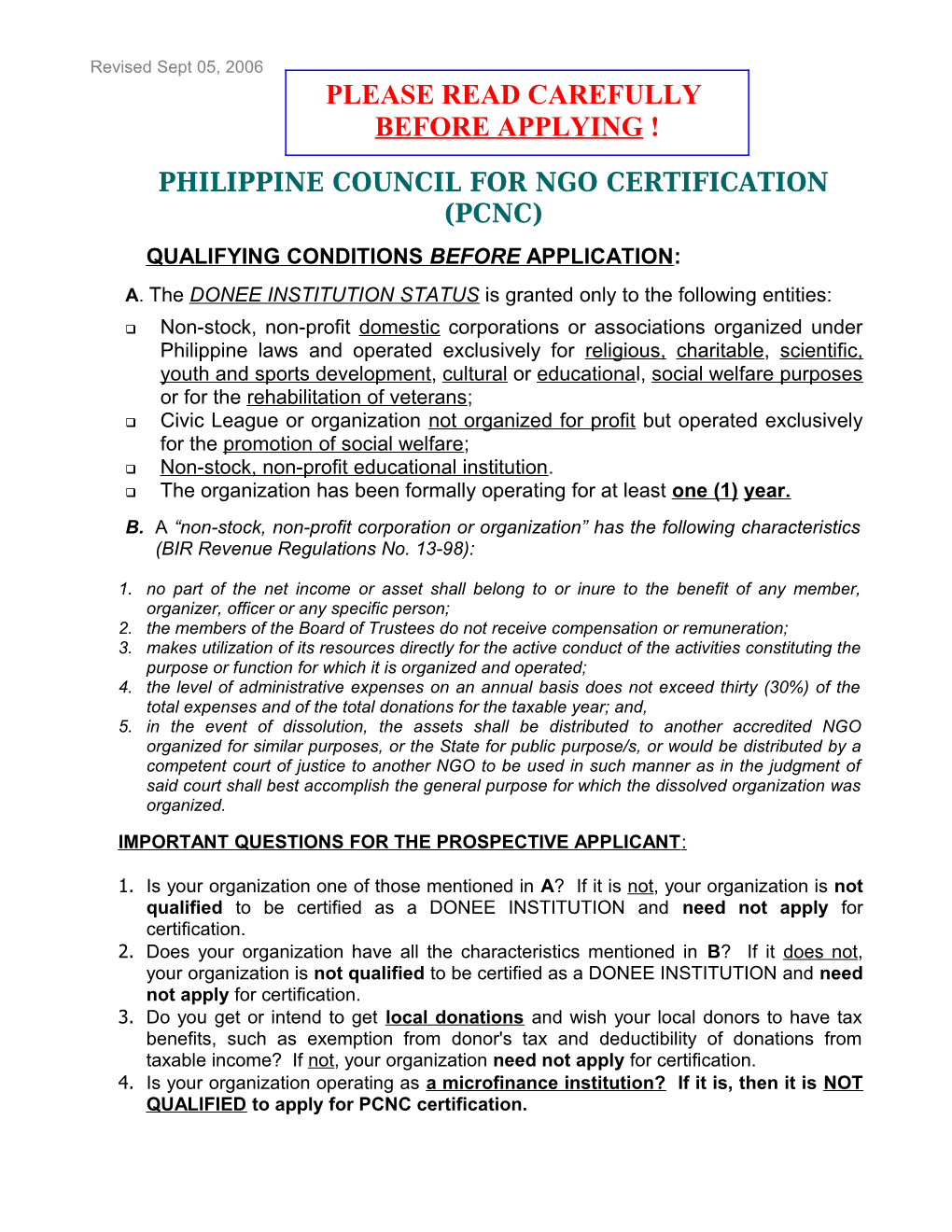Philippine Council for Ngo Certification (Pcnc)