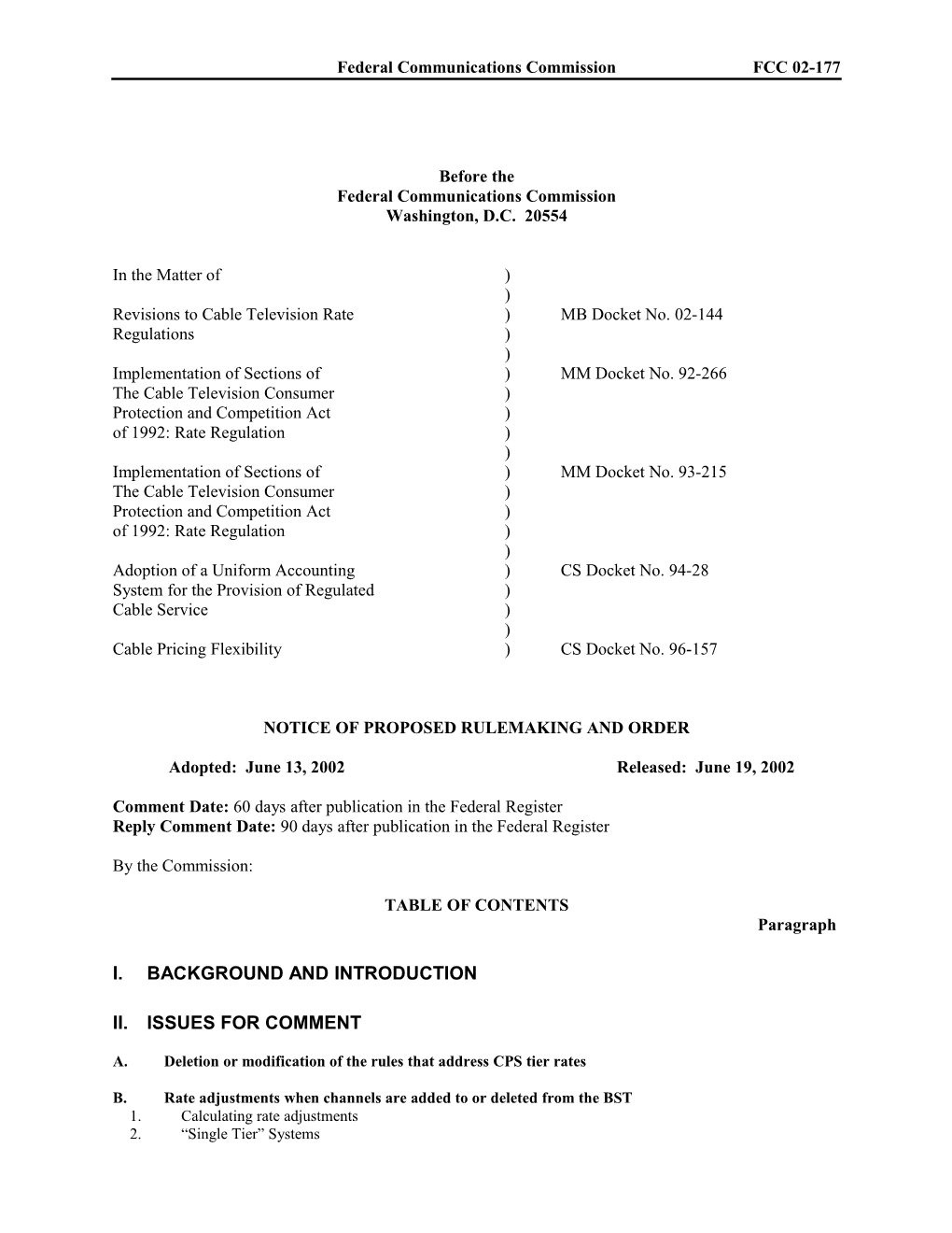 Federal Communications Commission FCC 02-177