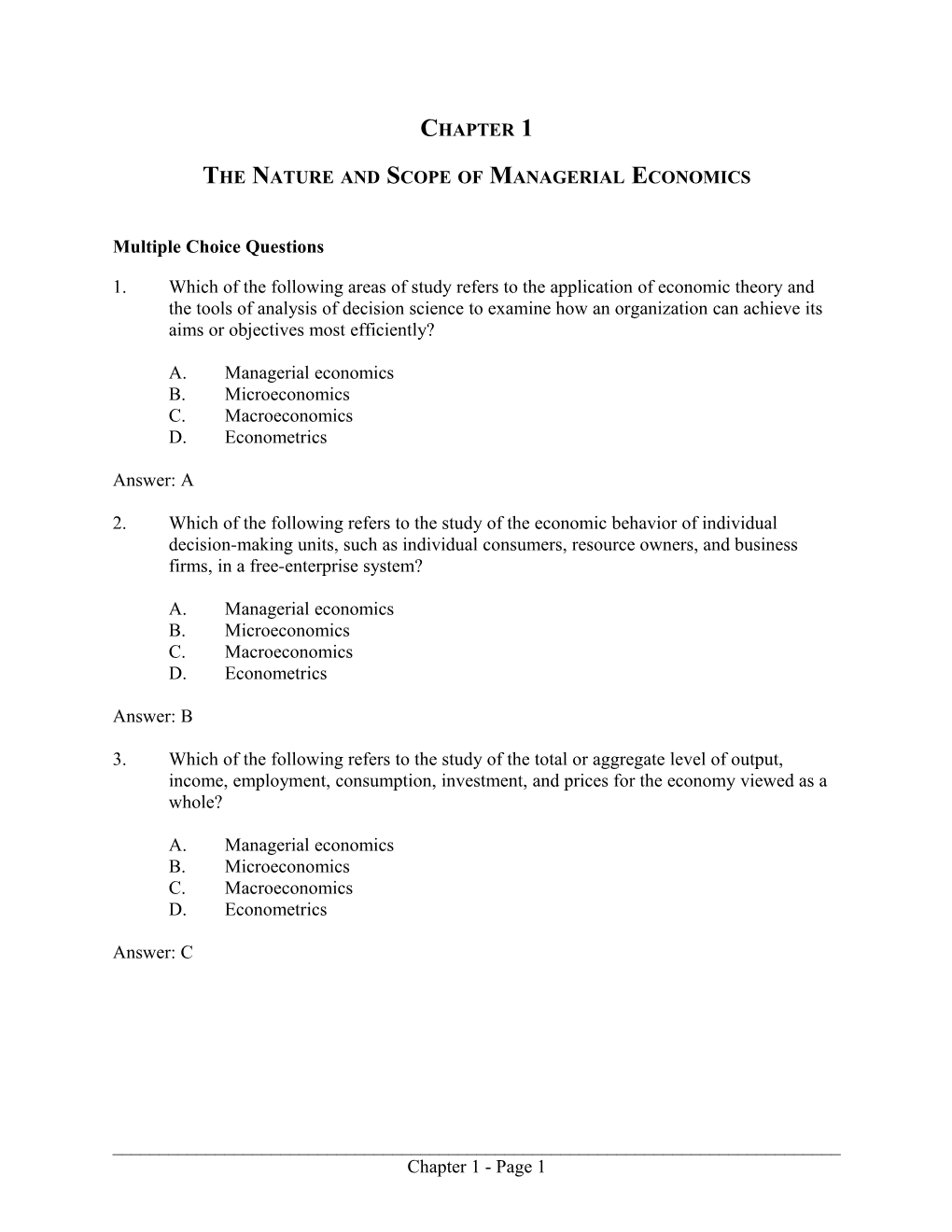 The Nature and Scope of Managerial Economics