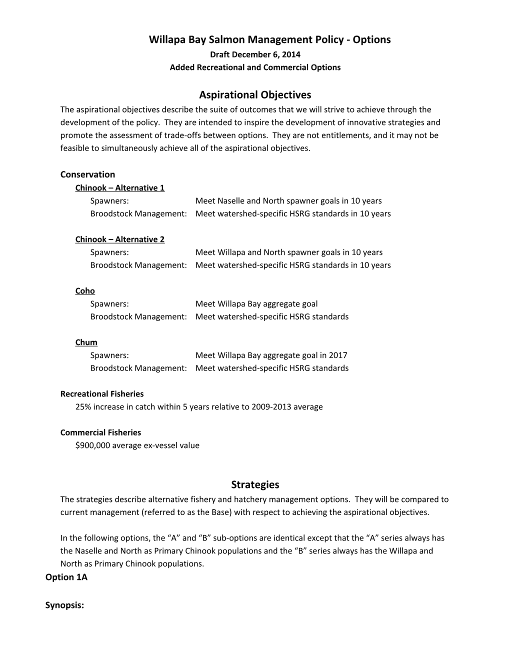 Added Recreational and Commercial Options