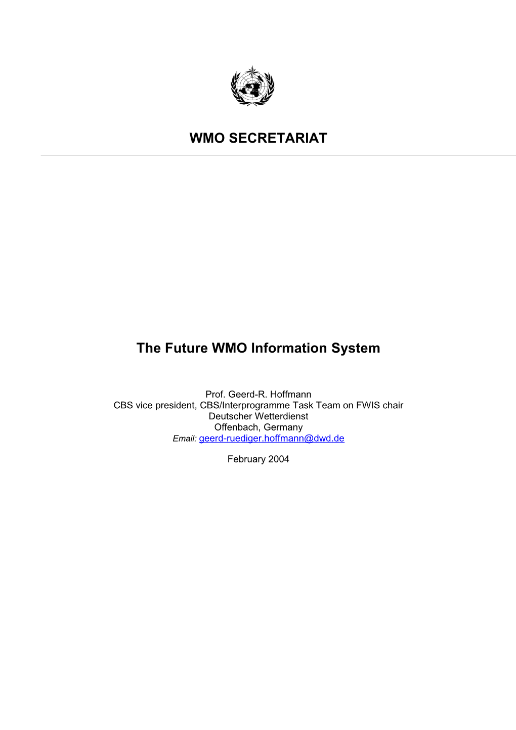 The Future WMO Information System