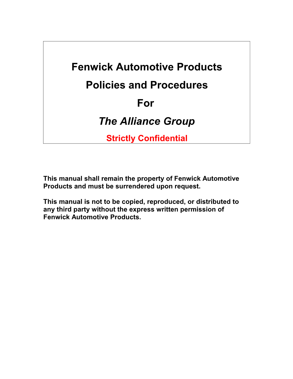 Fenwick Automotive Products