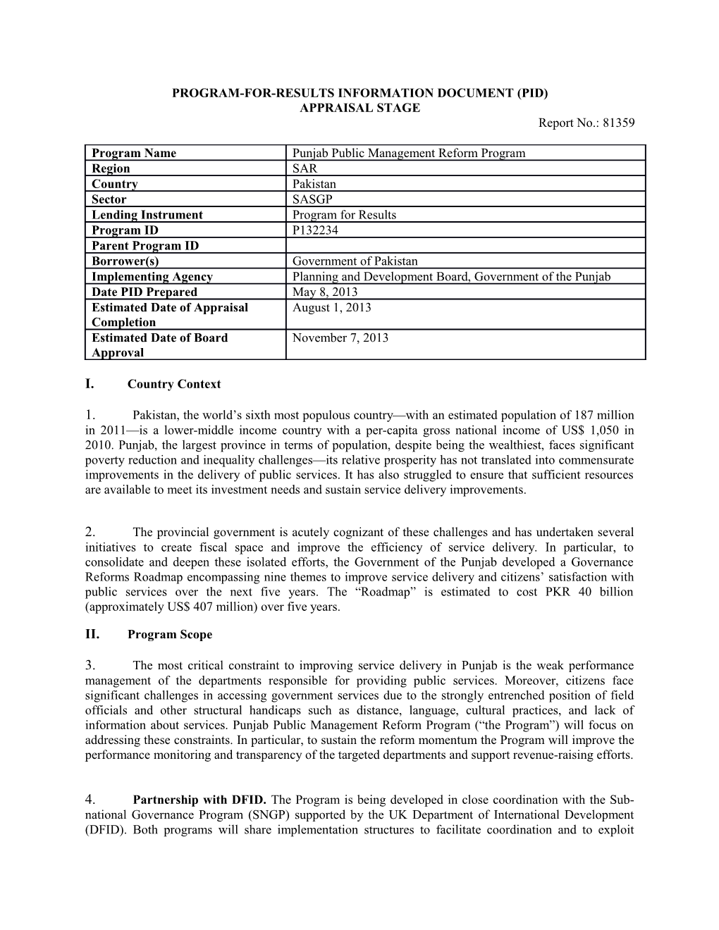 Project Information Document (Pid) s38