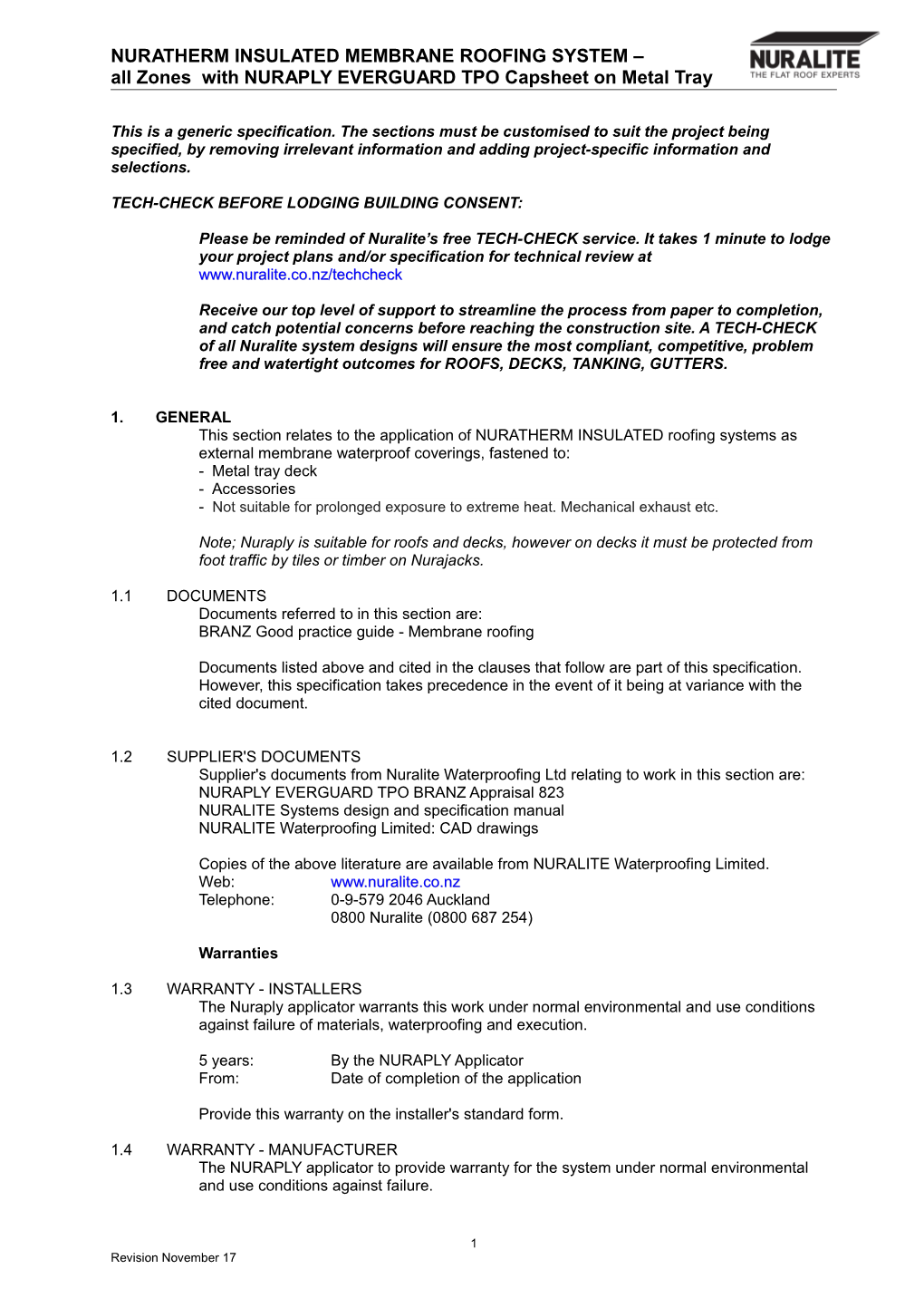 All Zones with NURAPLY EVERGUARD TPO Capsheet on Metal Tray