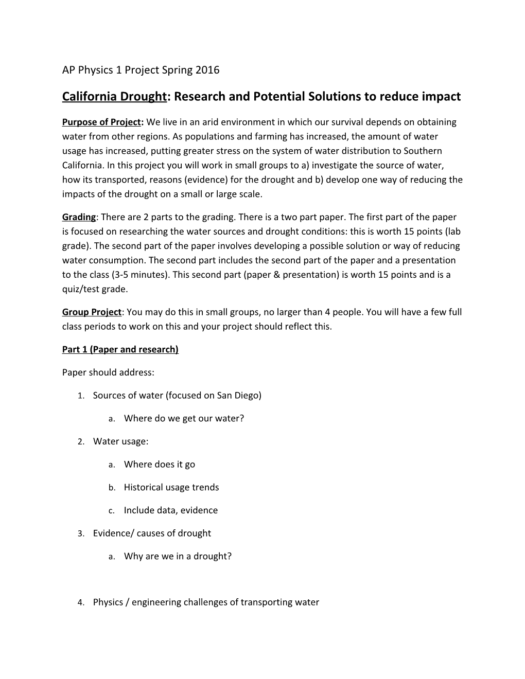 California Drought: Research and Potential Solutions to Reduce Impact