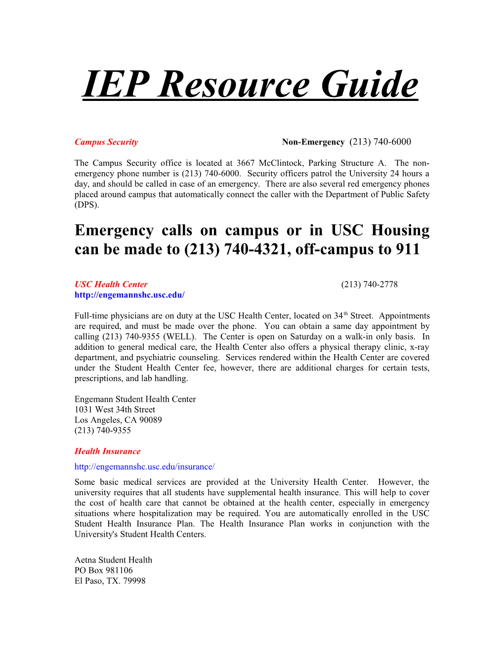 IEP Resource Guide