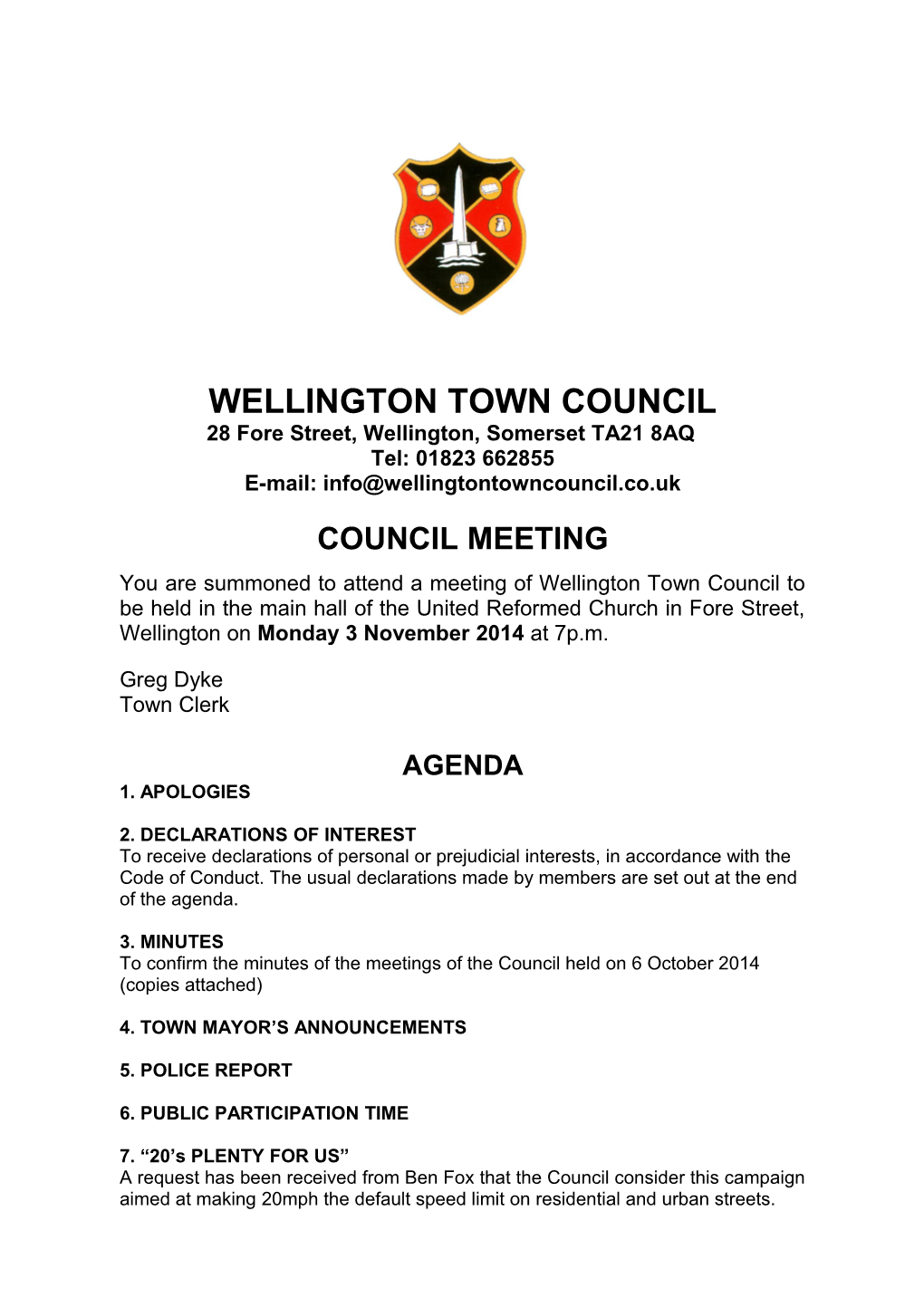Wellington Town Council s4