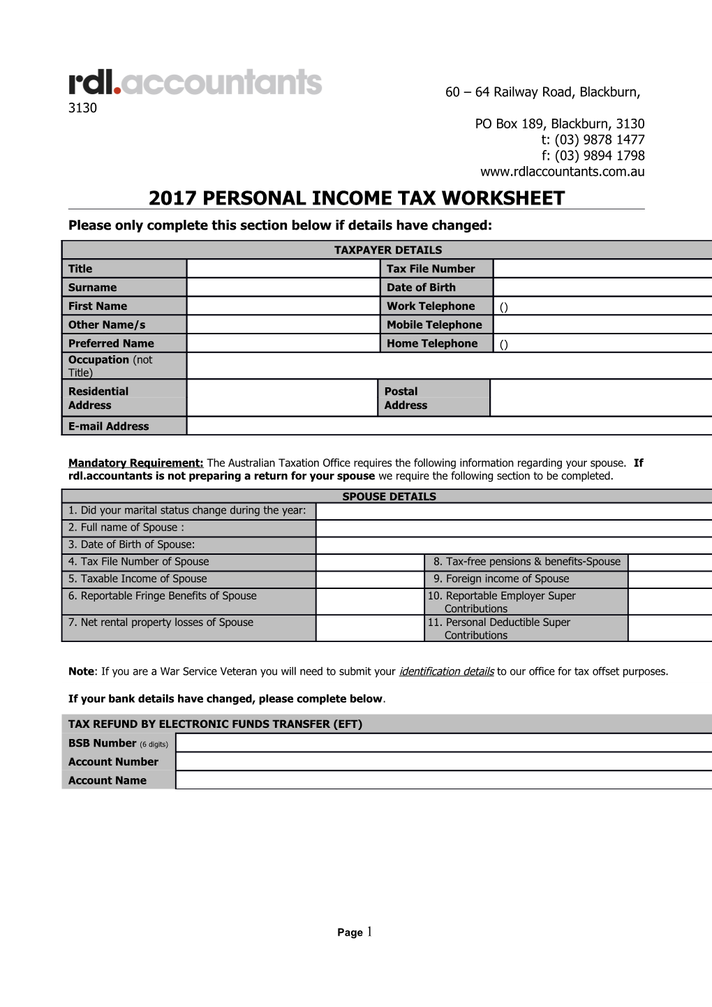 Personal Income Tax Worksheet 2003 s1
