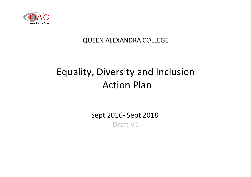 Equality And Diversity Action Plan