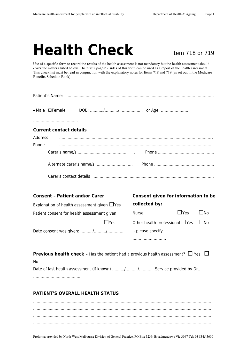 Health Check Item 718 Or 719