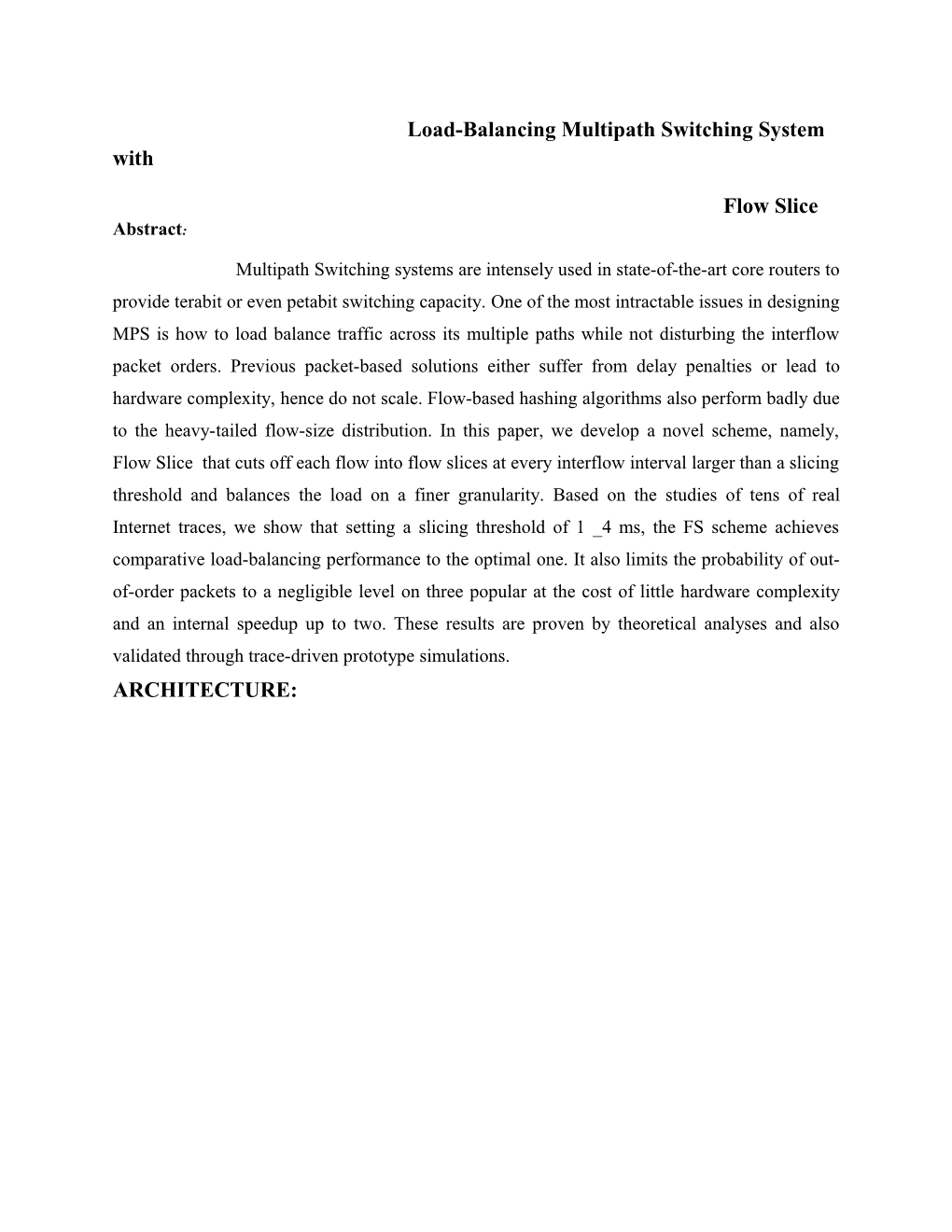 Load-Balancing Multipath Switching System With