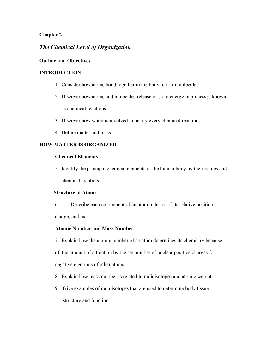 Chapter Outline and Objectives