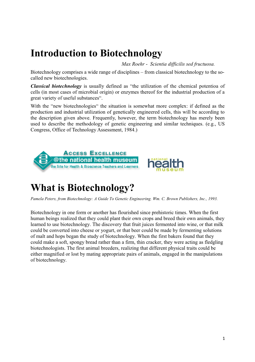 Introduction to Biotechnology s1