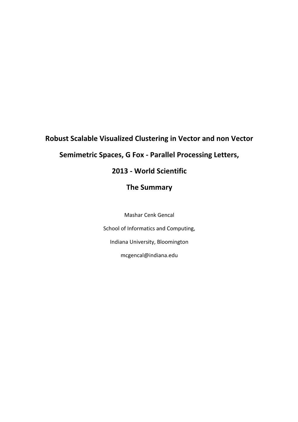 Robust Scalable Visualized Clustering in Vector and Non Vector