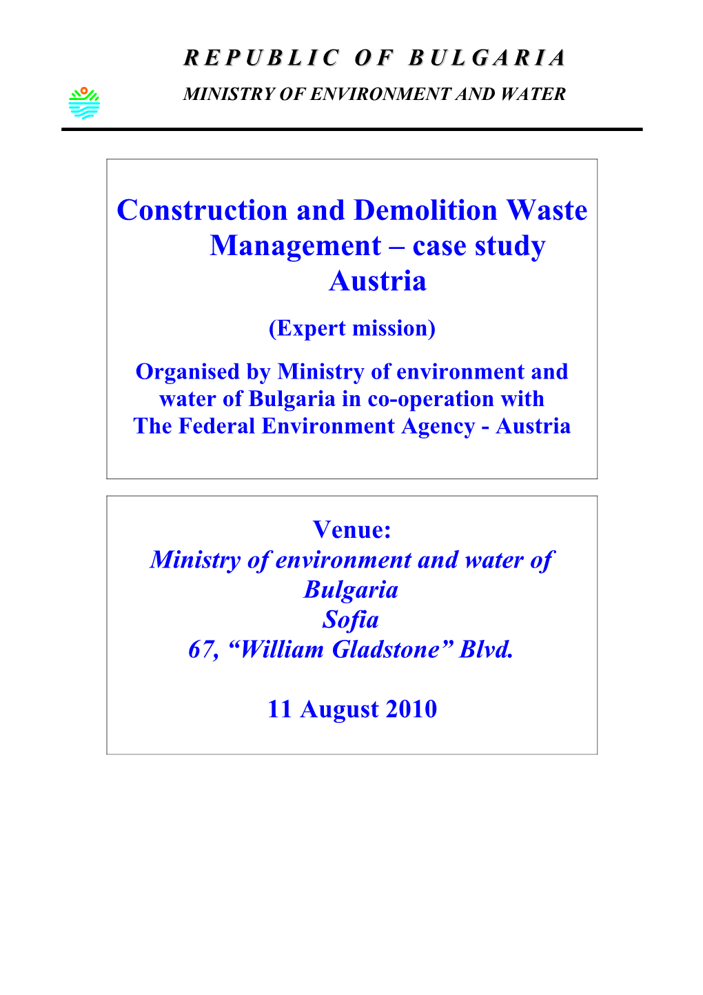 Construction and Demolition Waste Management Case Study Austria